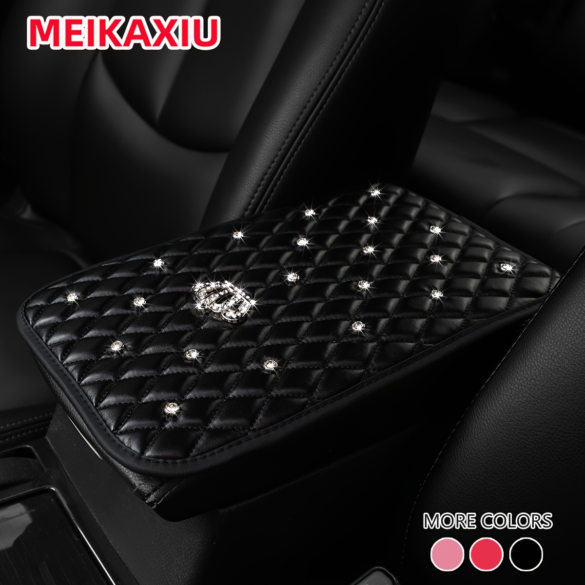 

Meikaxiu Luxury Bling Car Armrest Cushion - Soft Leather With , Vehicles