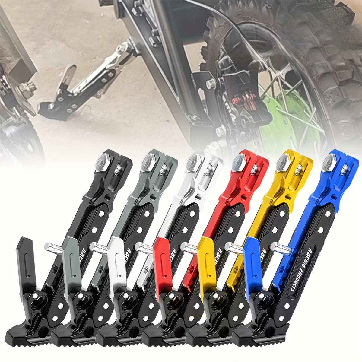 one motorcycle enthusiast modification single kickstand adjustable side stand for motorcycles scooter side support battery vehicle footrest holder aluminum alloy side bracket 0