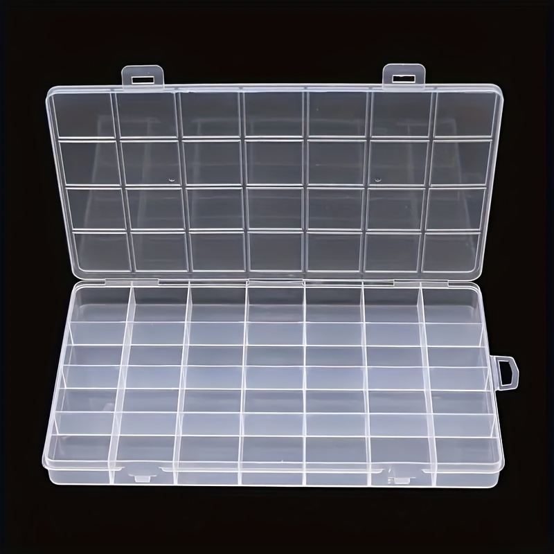 

1/3pcs 28-grid Rectangle Transparent With Buckle, Suitable For Storing Fishing Gear, Electronic Parts, Beads, Earrings And Other Small Items