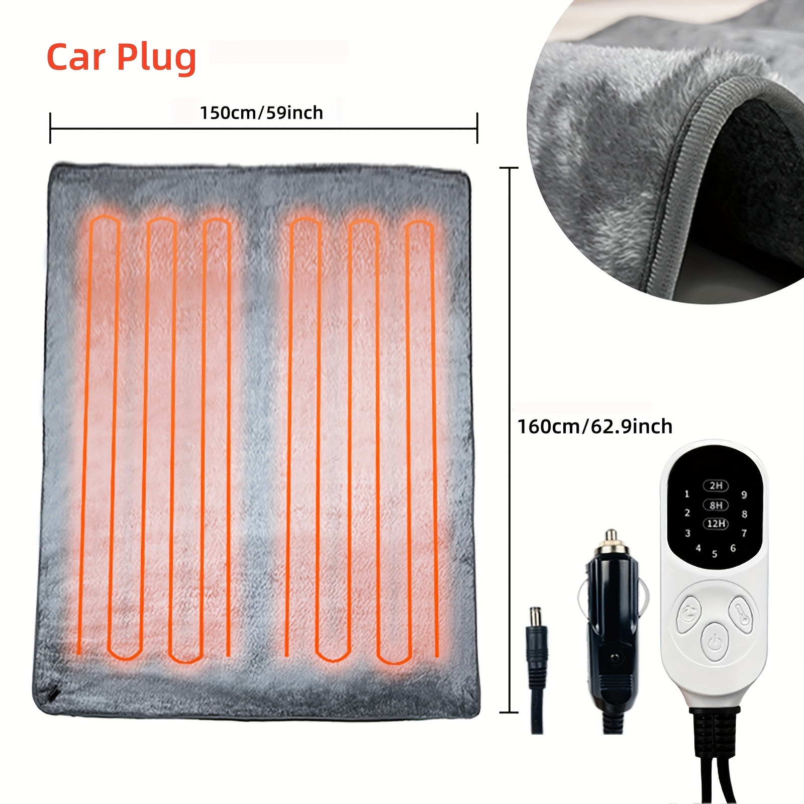 Heated Throw Blanket That Plugs Into Cigarette Lighter Cigarette Lighter Plug In Car Blanket Car Heated
