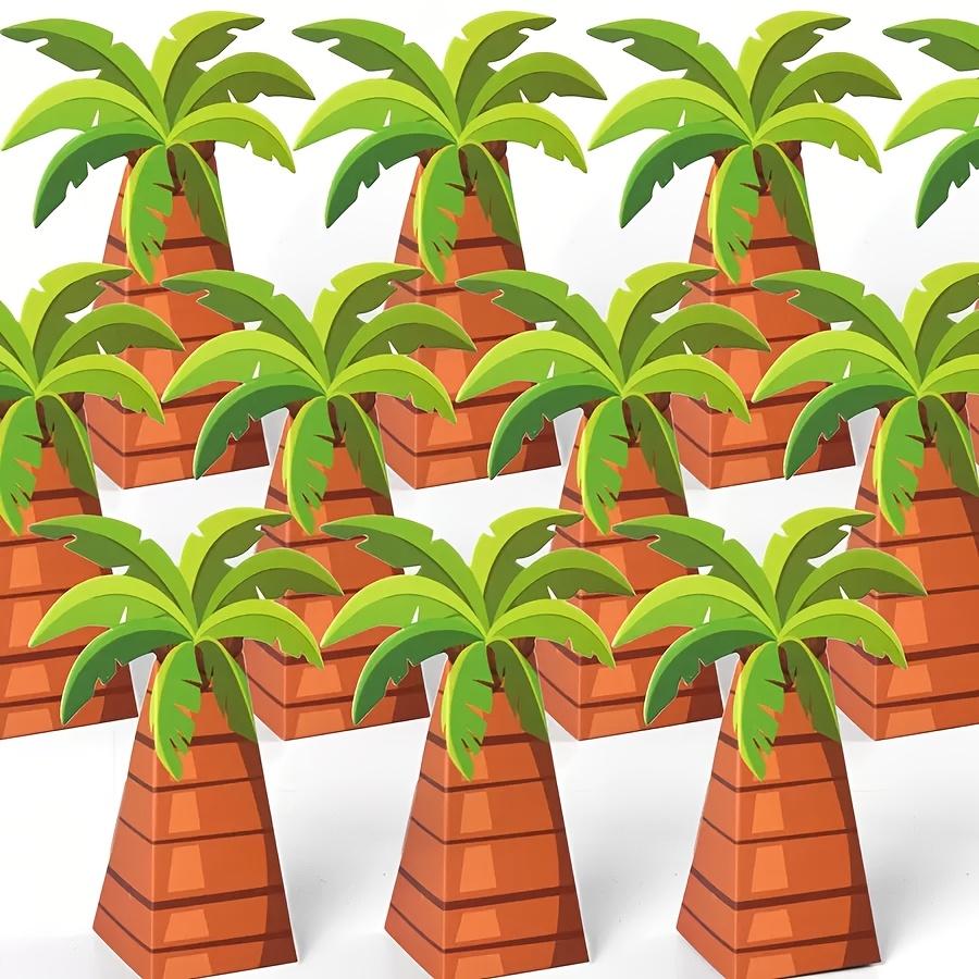 TEMU Gift For Her/him 10 Summer Beach Party Packaging Boxes, Candy Boxes, Gift Boxes, Seaside Date Palm Tree-shaped Party Candy Boxes, Middle Eastern