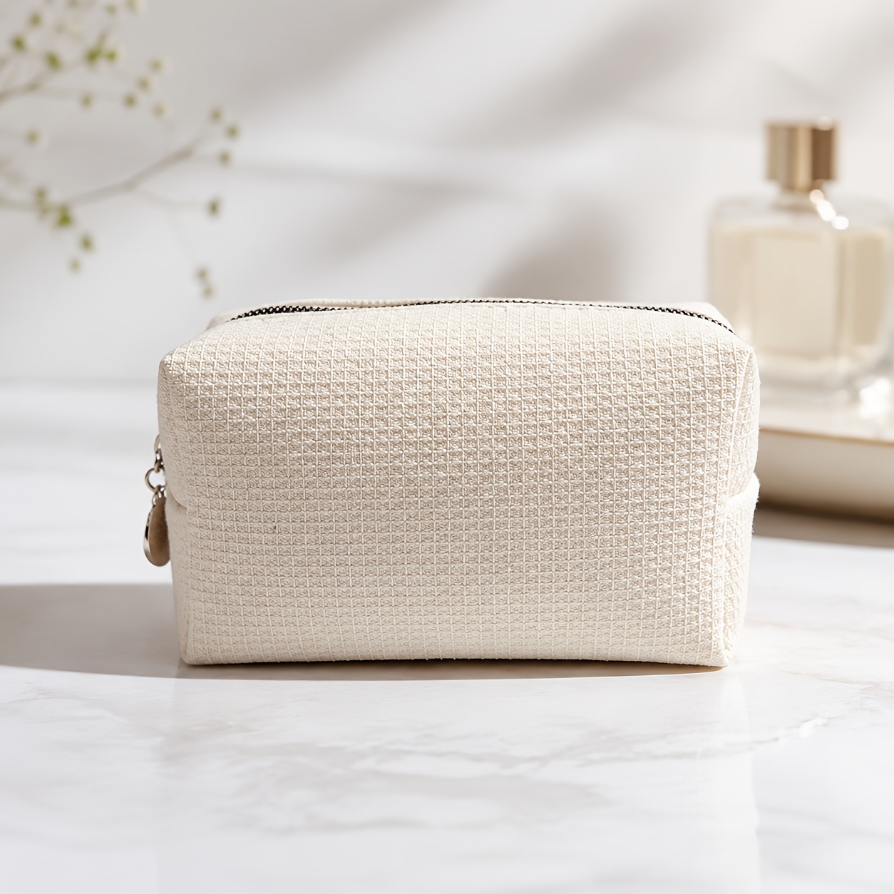 TEMU Personalized Embroidered Name/initials Cosmetic Bag - Monogrammed Toiletry Pouch Suitable For Bridesmaids, Bachelorette Gift, Travel Organizer