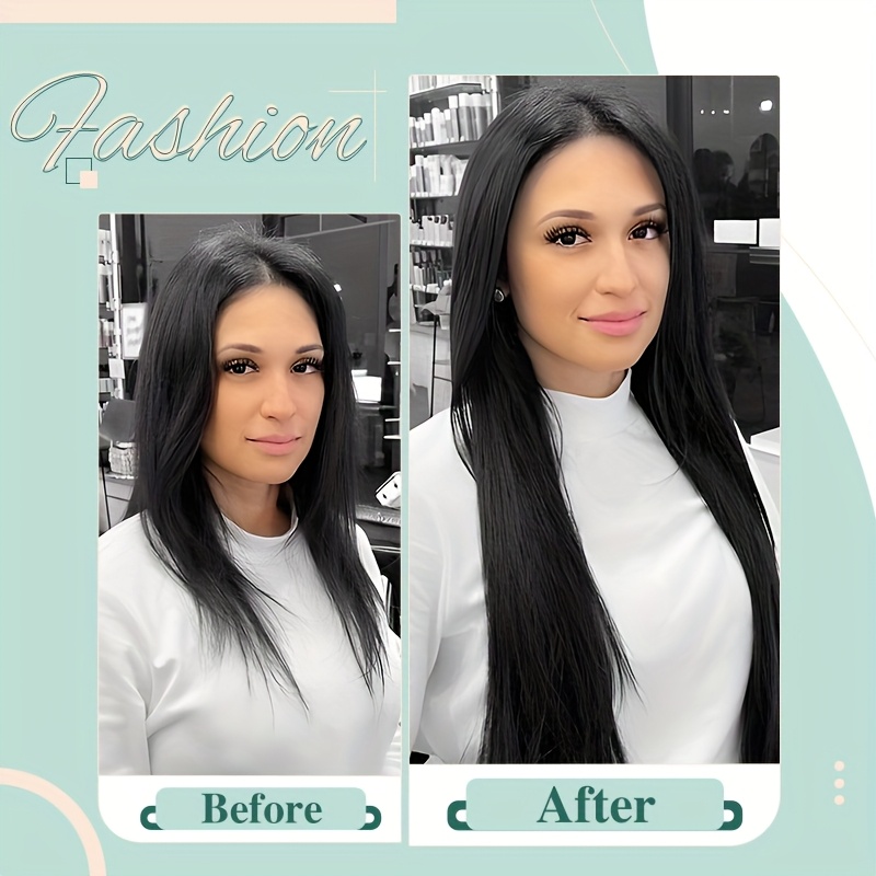 elastic linkdouble drawn human hair extensions     beads   hair extensions 50g pack 100 human hair details 4