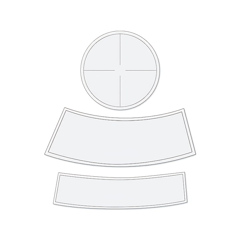 E-shop 3er-Set Transparente PET Wiederverwendbare Nähvorlagen Geeignet für Patchwork & Quilten - Hutherstellung mit Transparenten Mustern, Kompatibel