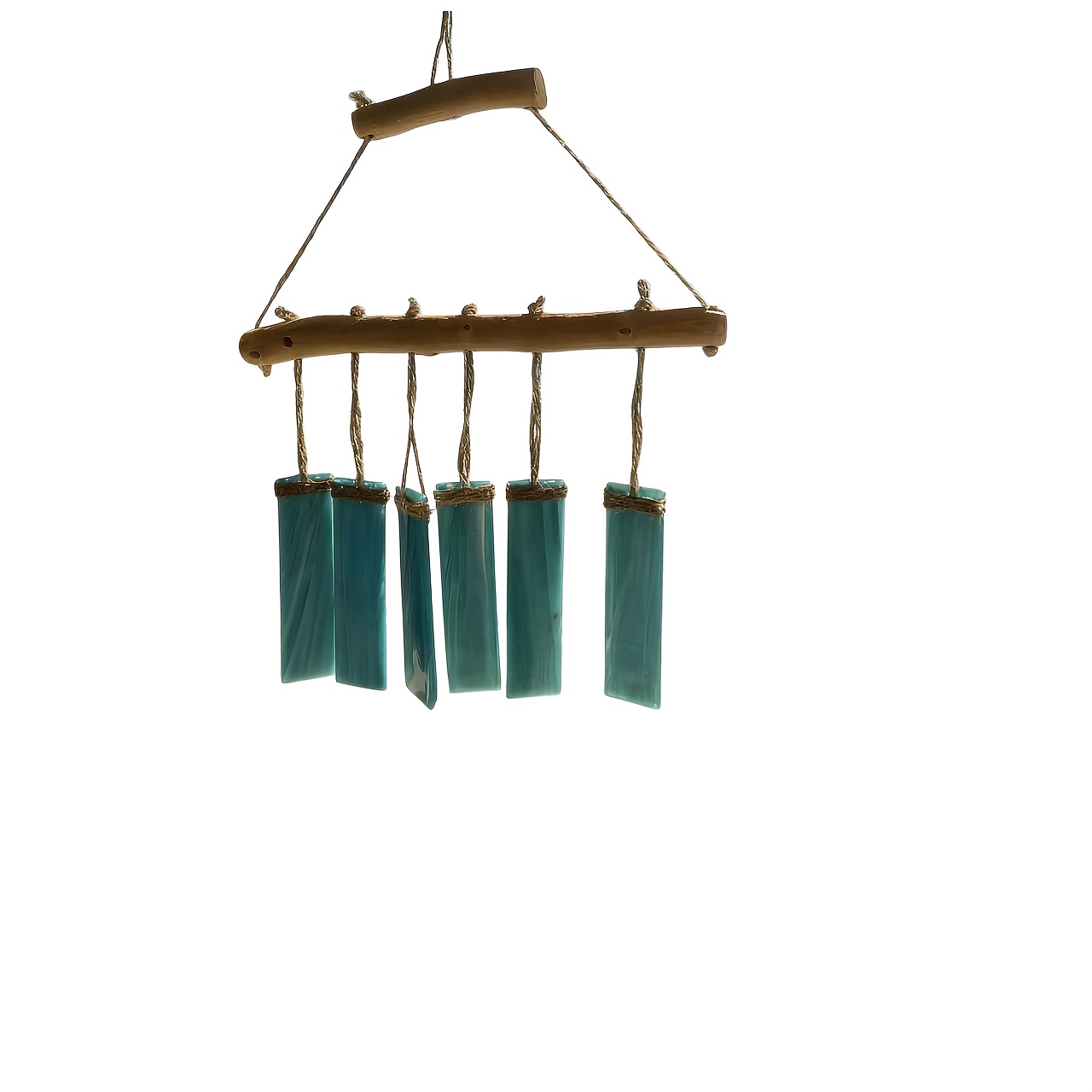 Image of Sea Glass Wind Chime, Hanging Multi-piece Sea Glass, Easy Natural Design, Hanging On Window Sill Bedside, Sea Glass Collision Makes Gentle Sound When Wind , And Pleasant Atmosphere