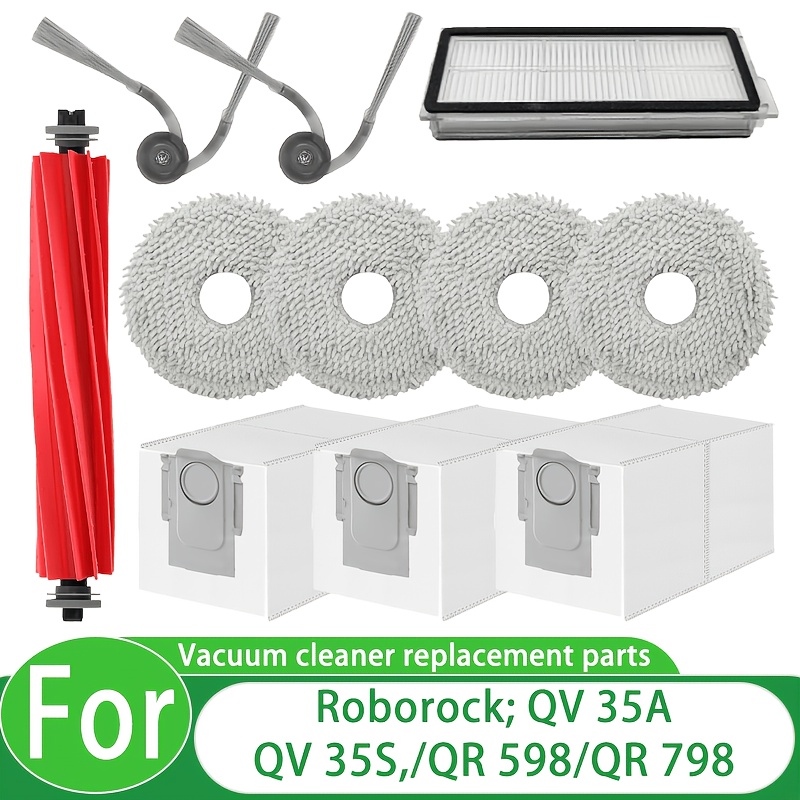 TEMU Set da 11 accessori per aspirapolvere robot QV 35A/QV 35S/QR 598/QR 798, spazzola principale/a cilindro di ricambio, spazzole laterali, filtri,