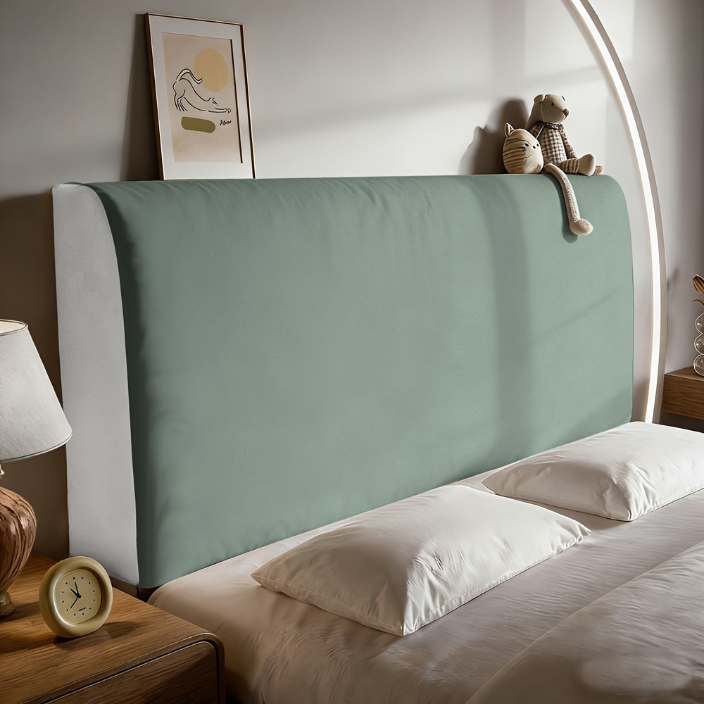 TEMU 1pc Sage Green Headboard Cover, Minimalist Natural Bedboard Protector, Sage Green 2d Flat Headboard Cover, Multiple Sizes Washable Home Decor,