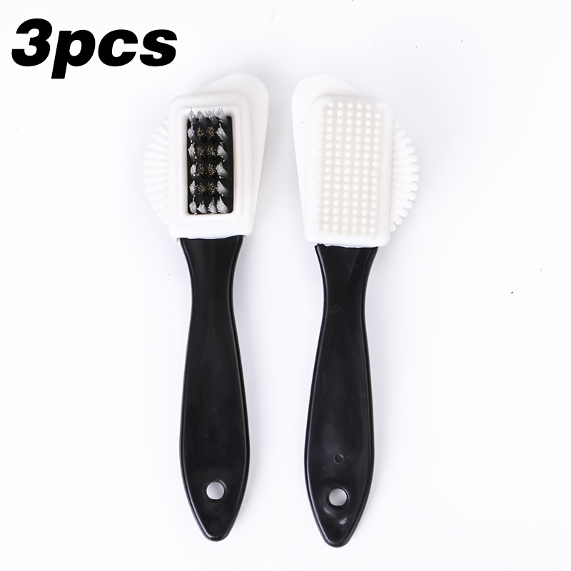 TEMU 3pcs Suede Shoe Cleaning Brush Set With Double-sided Brushes For Cleaning And Removing Stains From Nubuck And Suede Shoes, Without Battery