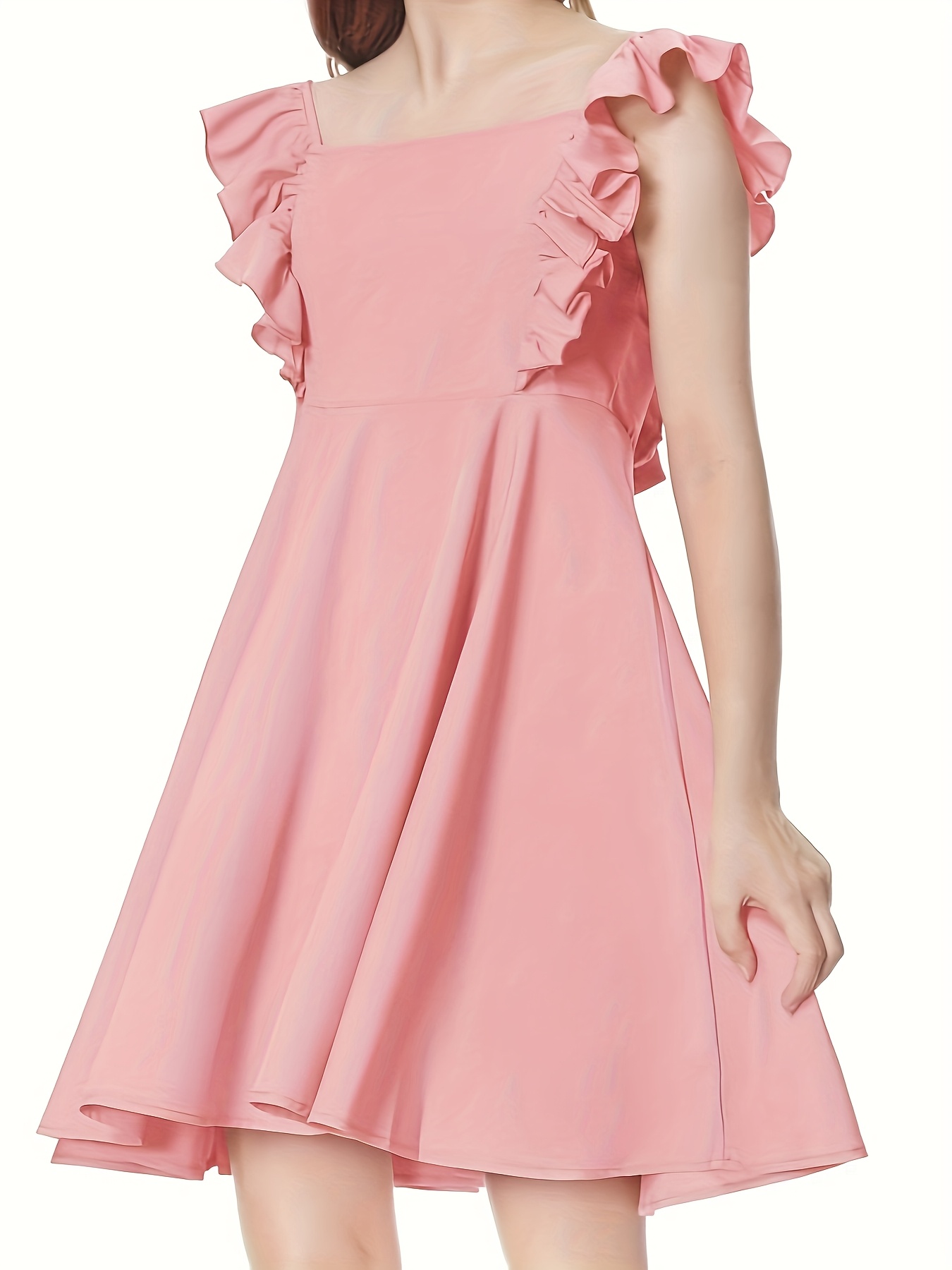 open lace back dress Amazon.com: Mebius Girls Tween Cute Square Neck Bow Back Ruffle Sleeve Preppy  Dress School Dance A Line Dresses Hot Pink 8Y : Clothing, Shoes & Jewelry main image 0