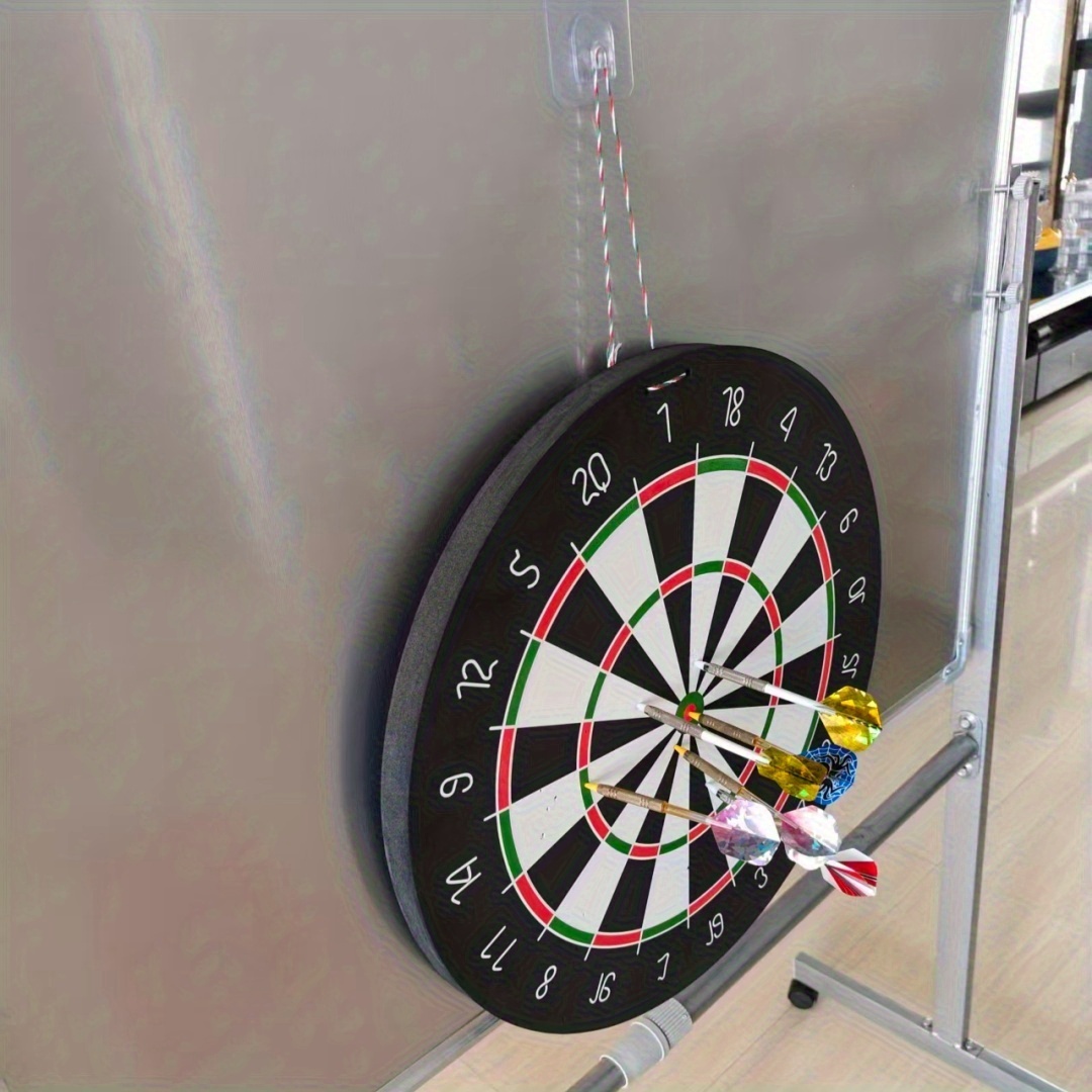 Large 18-Inch Oversize Hanging Dart Board with Thick 25mm Bladder - Heavy-Duty Dart Game Board Suitable for, Camping, Parties, Tournaments - / Color Options, Multi-Holiday Use with 2 Color-Coded Hanging Ropes (No Electronics)