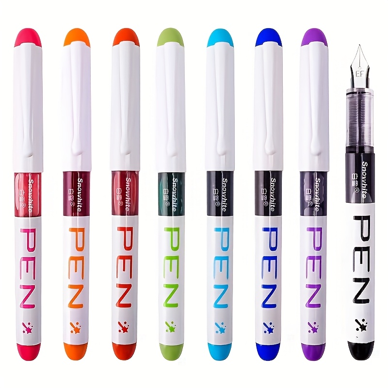 8pcs/4pcs Disposable Ef Colored Pens, Large Capacity Disposable Colored Pens That Do Not Ink Replacement