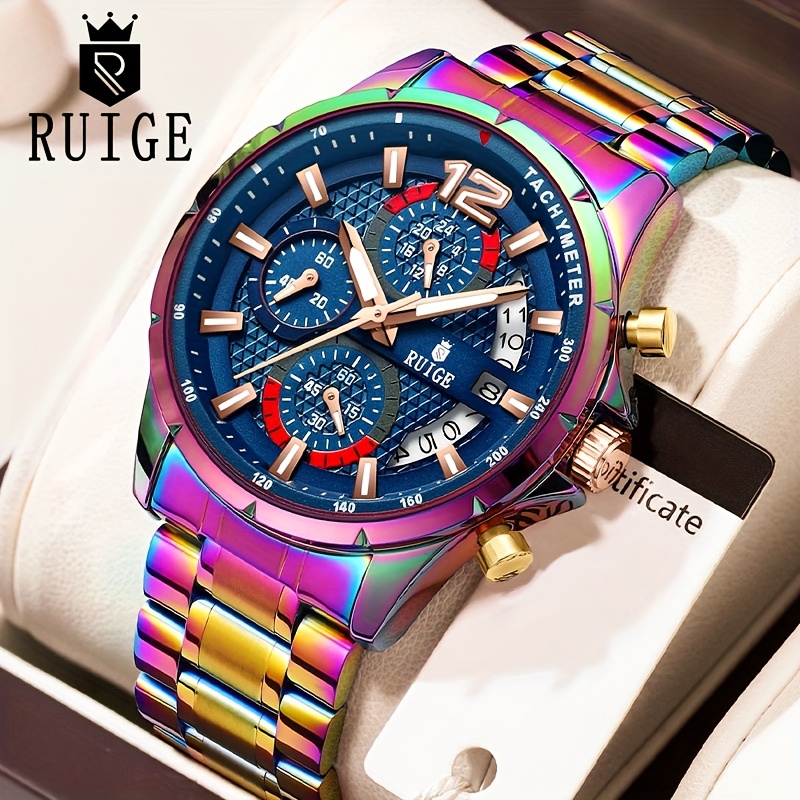 TEMU Ruige Trendy And Fashionable Quartz Women's Watch, Date Display With Fashionable Night Light Function, Trendy And Cool Design , Vibrant And