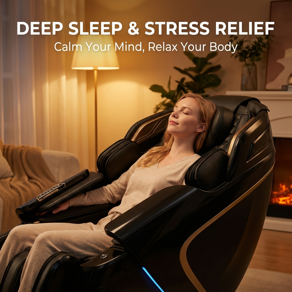 5d massage chair music physiotherapy yoga stretch zero gravity massage chair automatic calfrest extension calf kneading full body relaxation massage chairs full body Product details 6