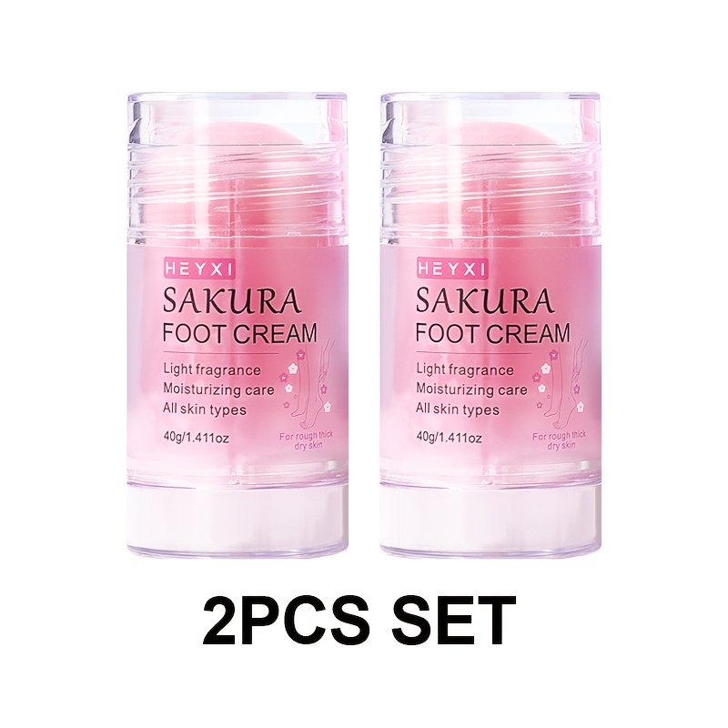 Image of Heyxi 2pcs Cherry Scented Foot Cream, Foot Cream Stick, Moisturizing And Nourishing Stick, Deep Moisturizing, Gentle And Non-irritating, Moisturizing Foot Skin, Used Day And Night, Unisex