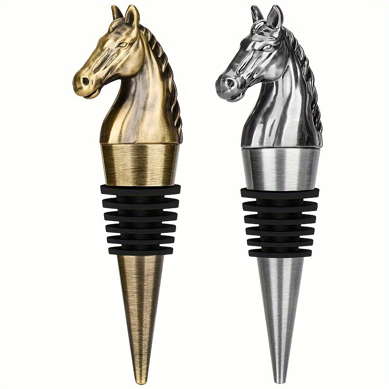 1pc wine stopper wine bottle sealing cap with storage box metal horse head wine stopper bottle stoppers for wine champagne wine gifts for father day christmas birthday gift 1