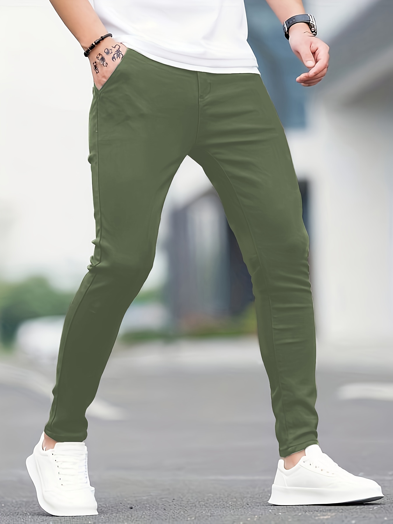 Pantalones con tejido elástico para hombres