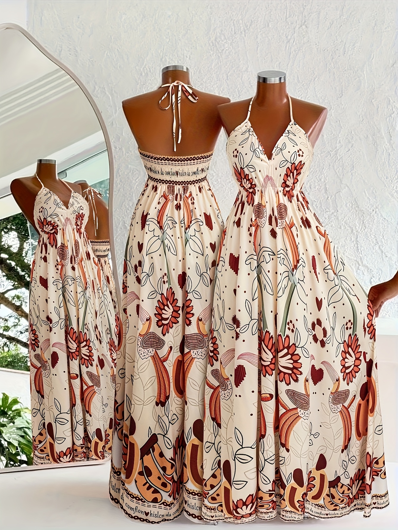 beige color long dress for women Petal and Pup Women's Cammie Long Sleeve Midi Dress main image 0