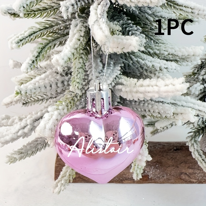 TEMU Decorazioni Natalizie a Forma di Cuore Fai da Te - /Testo Decorazioni Appese in Plastica Riutilizzabili per Albero, Decorazione Personalizzata,