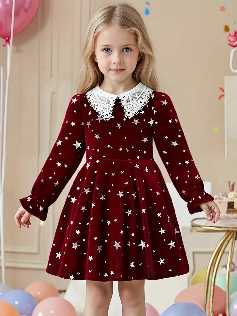 red dress with white stars Star Of The Show Crimson red Sequined Dress