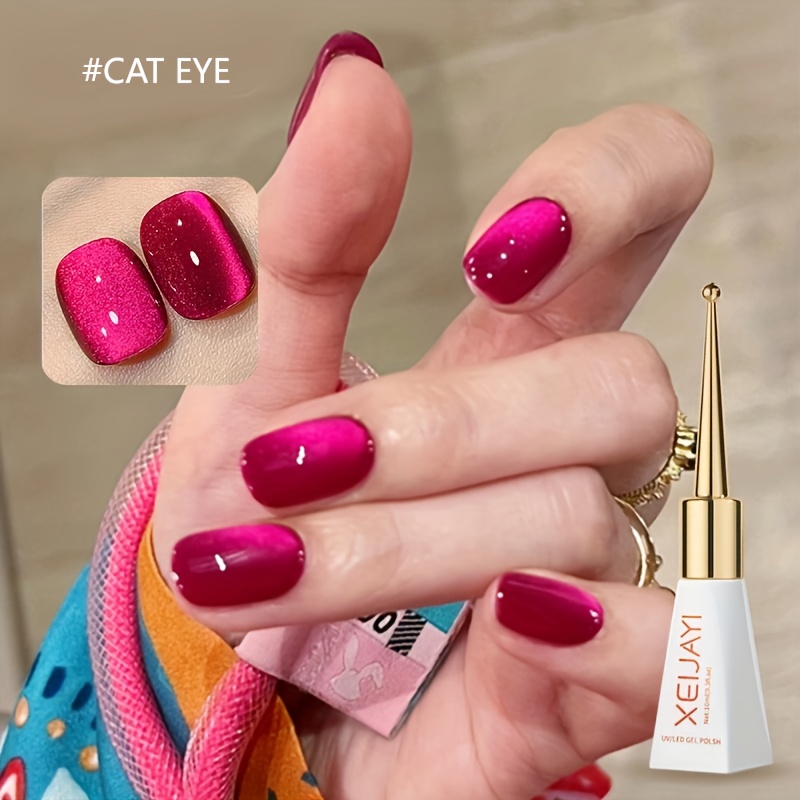 1pc 10ml Cat Eye Gel Nail Polish, Reflective Magnetic Gel Polish, Soak Off Cat Eye Gel Polish Manicure Nail Art Gift For Women