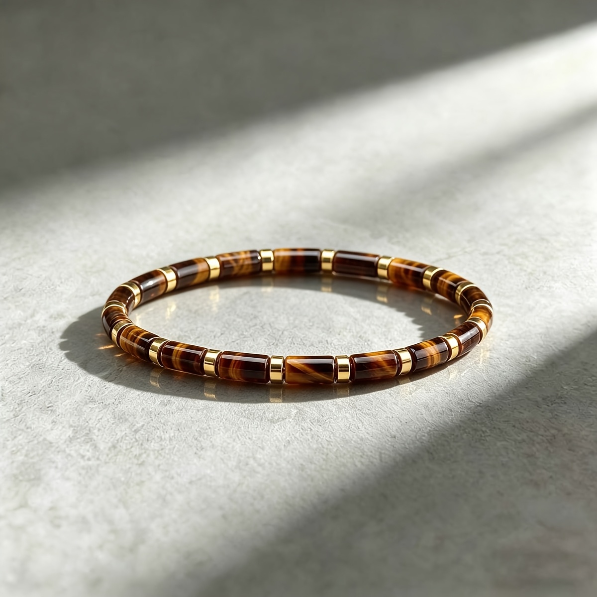 Tiger Eye Bead Bracelet Symbolizing Wealth and Prosperity