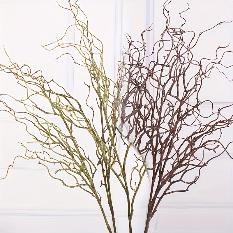 

1/3pcs Artificial Willow Branches, 4-fork Faux Floral Stems, Plastic Fake Flowers For Diy Wedding Home Room Office Hotel Lobby Decoration, Home Decor Accents