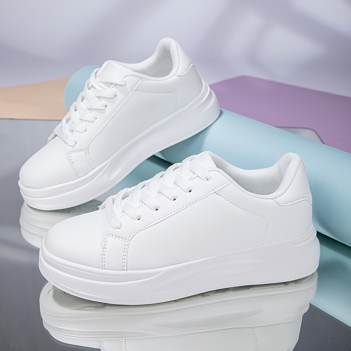 Tenis Blancos Deportivas Tipo Bota Mujer Zapatos Blancos Tenis De