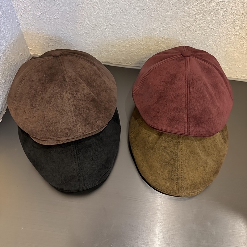 

Vintage Lightweight Beret - Classic , Solid Color, Non-stretch Polyester, For Spring And Autumn - A Fashionable Painter's Hat Suitable For Men And Women.