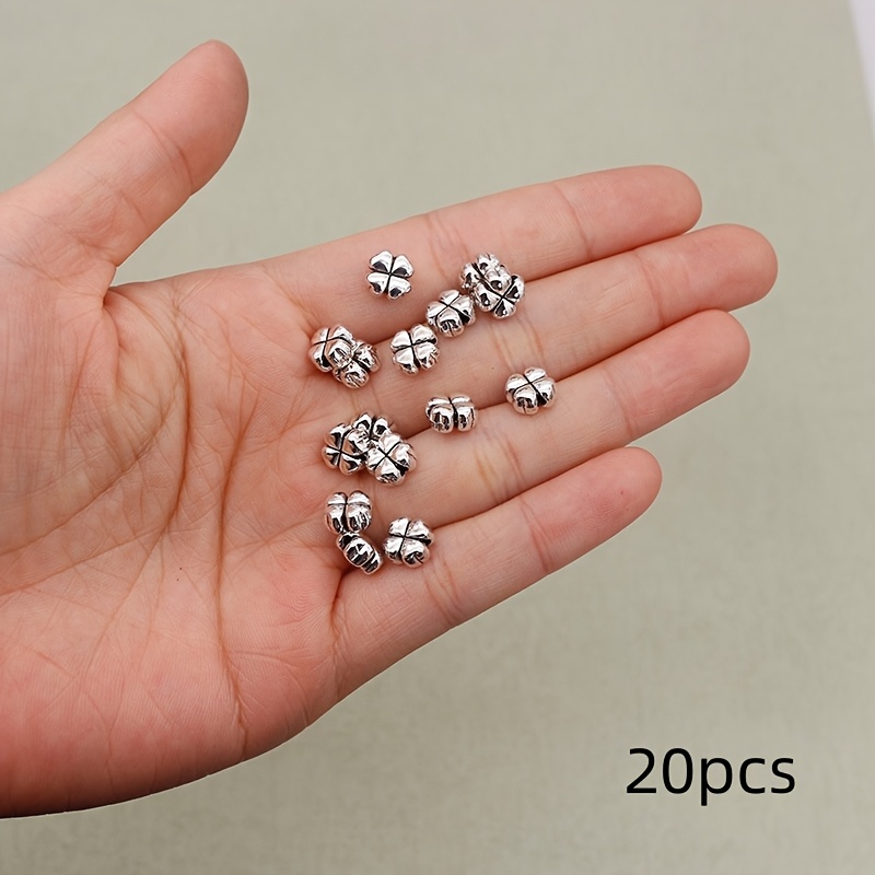 TEMU 20pcs Perles d'Espacement Charme , Perles Lâches en Alliage de de 7.5mm pour la Fabrication de & Bracelets DIY, Fournitures de Fabrication de