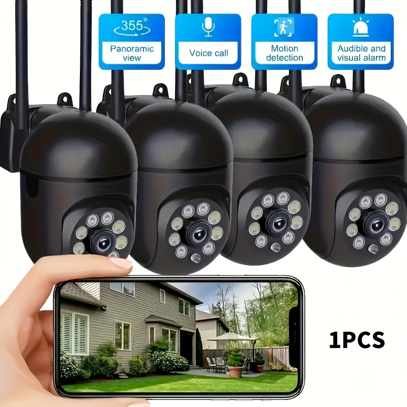 Yiiyry cameră de securitate smart hd 1080p cu pan/tilt/zoom, vizibilitate nocturnă color, urmărire mișcare, audio bidirecțional, cameră wi-fi pentru interior/exterior, potrivită pentru securitate acasă, compatibilă cu smartphone, cadou ideal pentru sărbători (controlată prin aplicație)