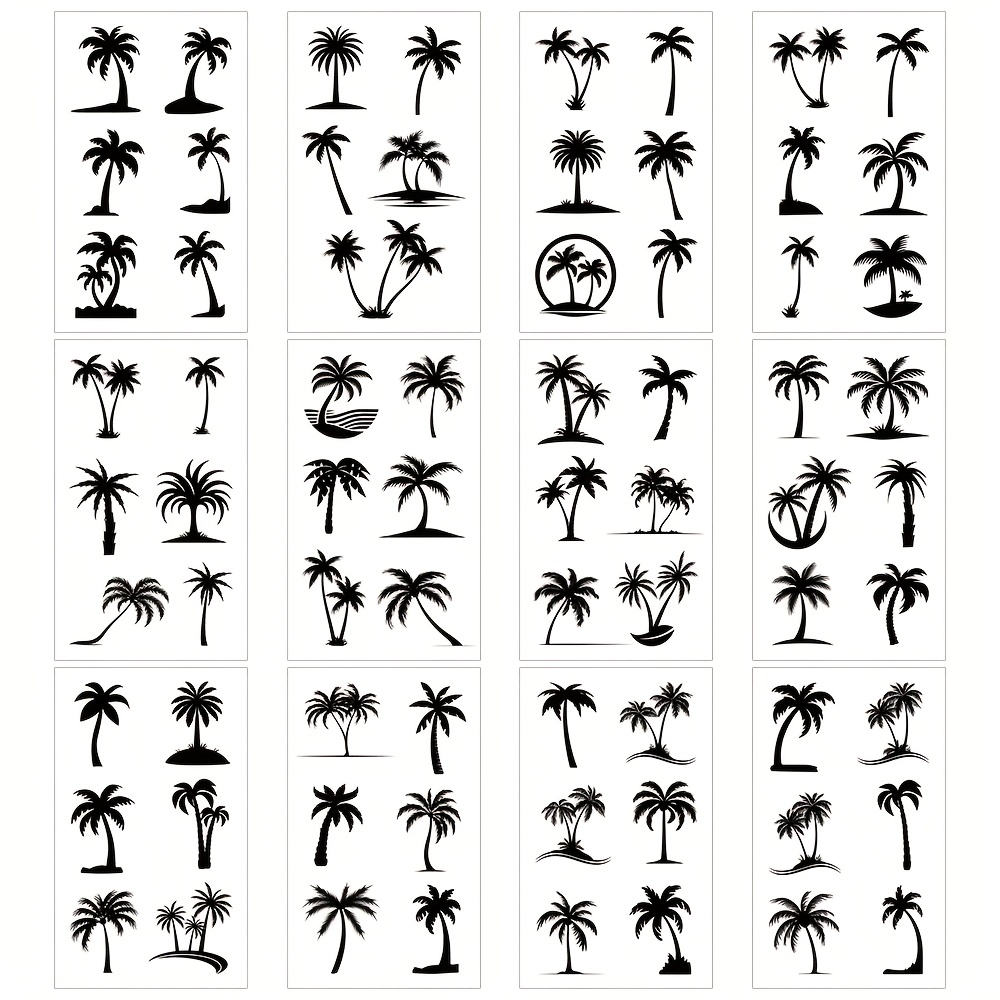 Image of 12 Sheets Tree Temporary Tattoos, Party Decoration Items, Waterproof And Long-lasting Fake Tattoo Stickers, Body Art, Size: 10x6cm