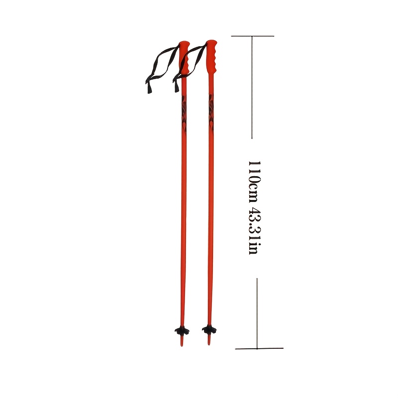 a set of   alloy ski poles suitable for outdoor mountaineering and skiing single section poles with adjustable wrist straps 110cm 43 3in 120cm 47 24in