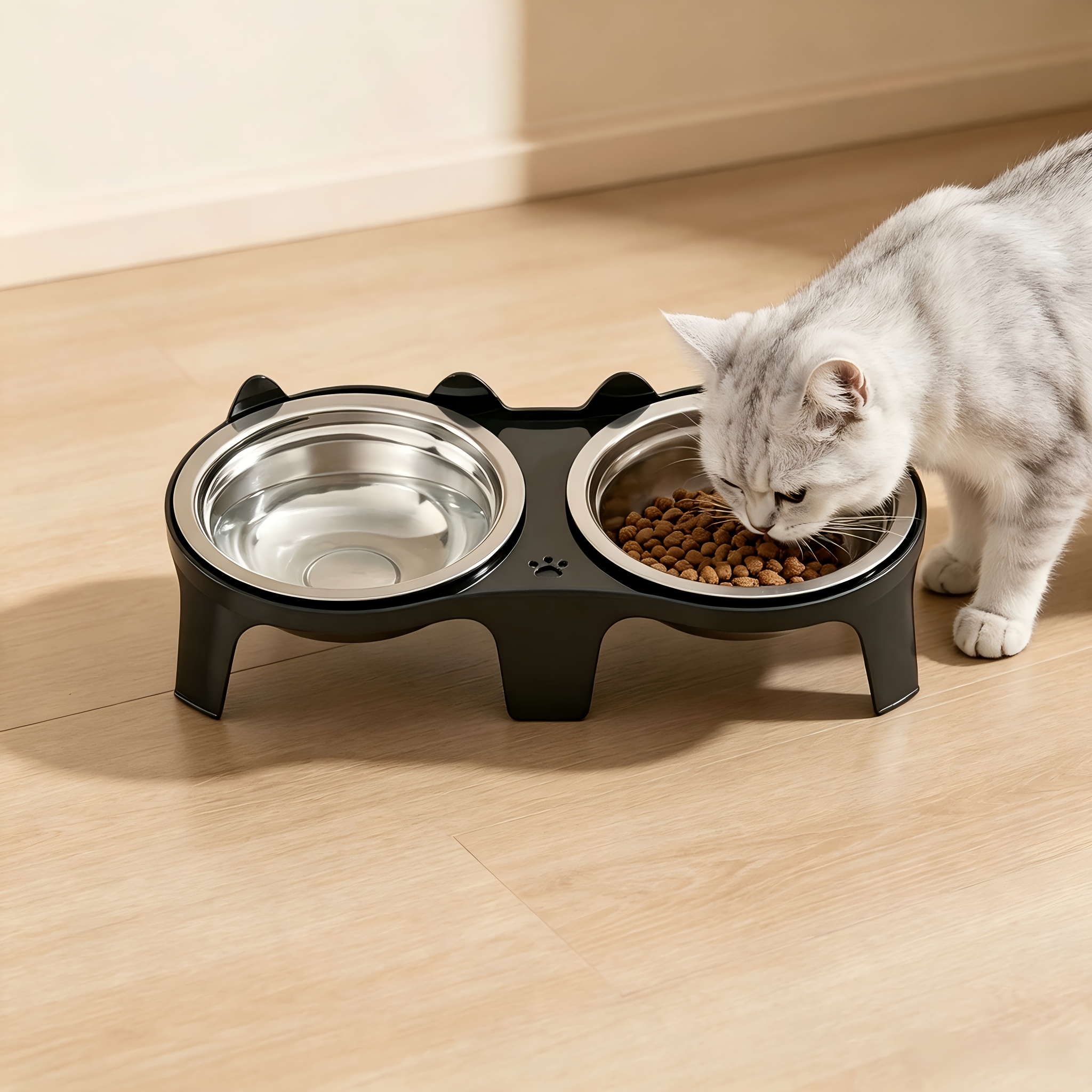 2026 New Anti-Tilt Pet Bowl with Neck-Protecting Design