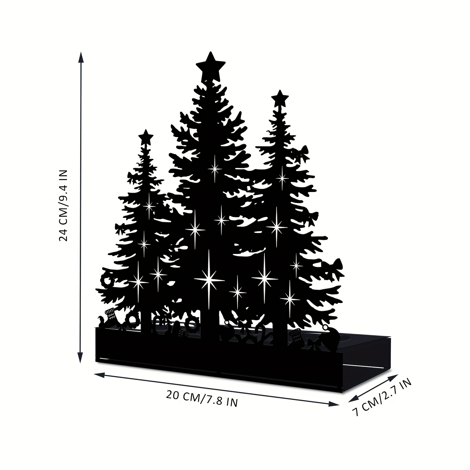 TEMU 1pc Rustic Christmas Candle Holder, Holiday Festive Table Decor, Home Kitchen Decoration, Candles Not Included, Suitable For , Room And Home