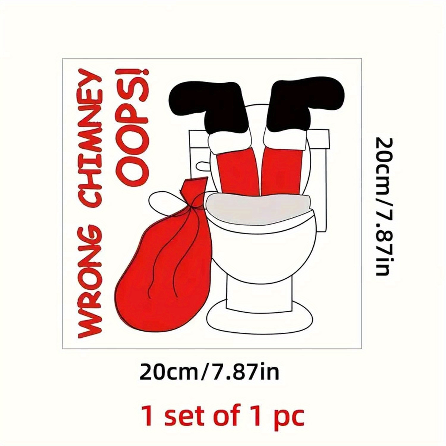 TEMU 1pc Christmas Decoration, Santa Claus Bringing Gifts To You, Self-adhesive Paper For Toilet, Removable Bathroom Wall Decor, Toilet Sticker