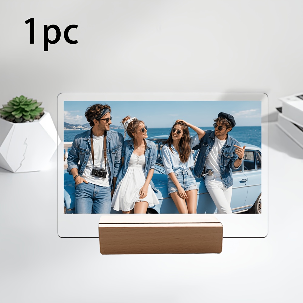 TEMU Tavoletta commemorativa 2D piatta in acrilico con foto personalizzata, 1 pezzo, Tavoletta fotografica creativa personalizzata, Regalo di festa