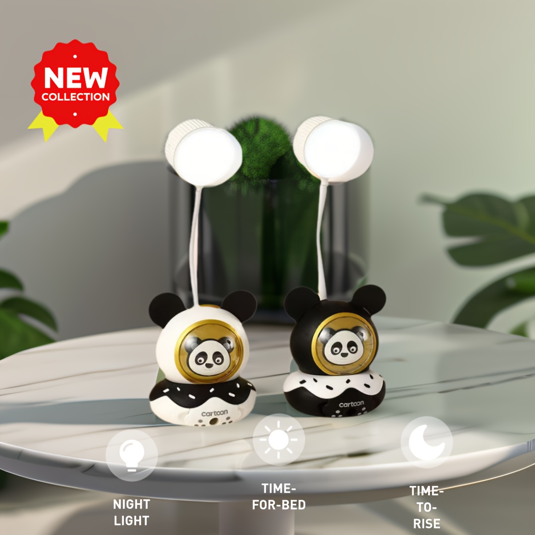   cute panda shaped indoor light desktop led charging learning protective light usb charging mini desk lamp Product details 3