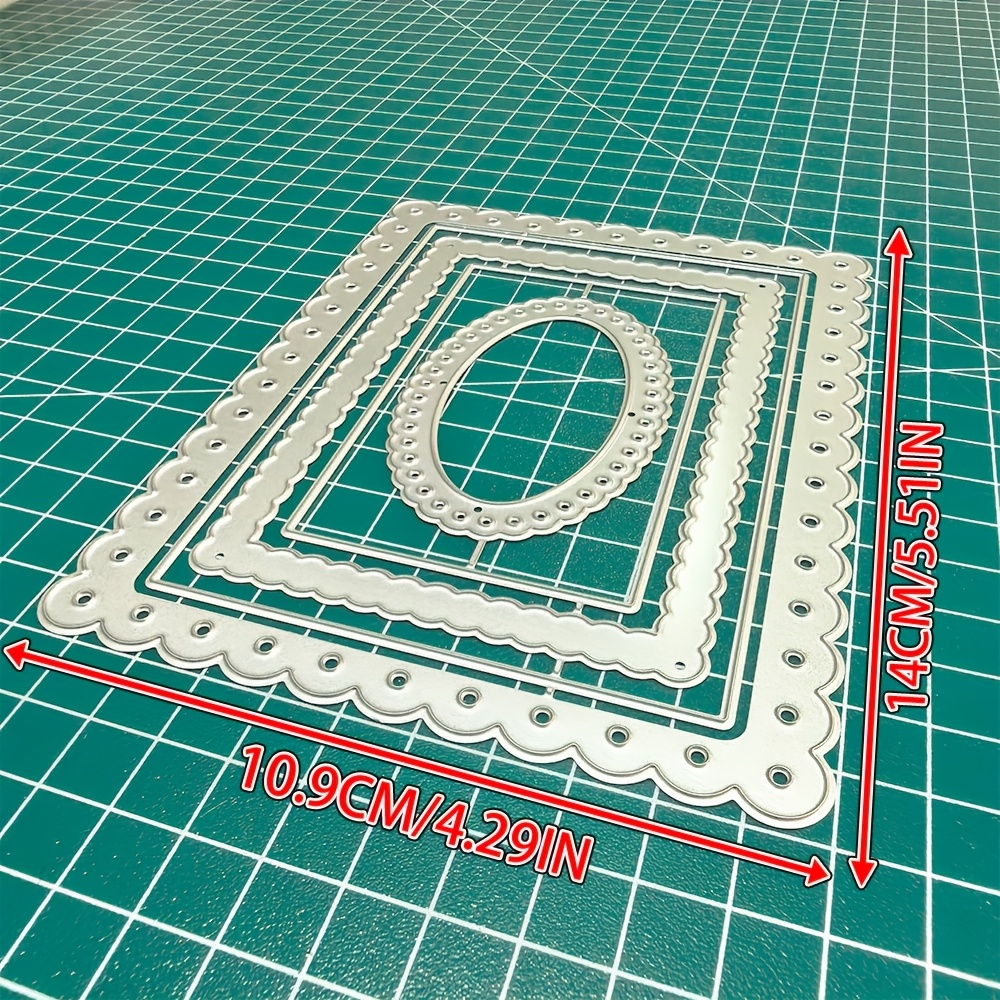 TEMU 1pc Lace Rectangles And Metal Cutting Dies, Diy Scrapbooking Embossing Stencil, Handmade Greeting Card Making Metal Die Cuts, Gift Card Making