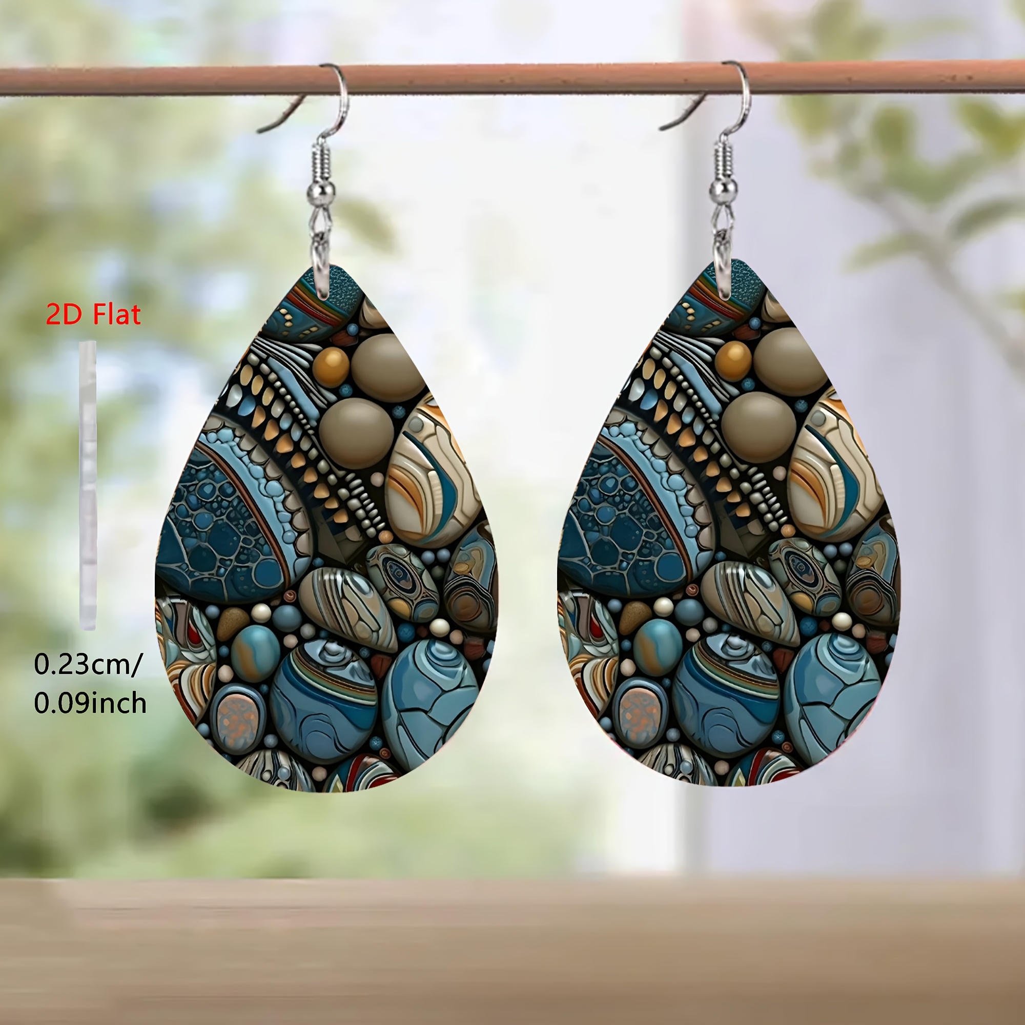 Bohemian Style Synthetic August Birthstone Teardrop Earrings