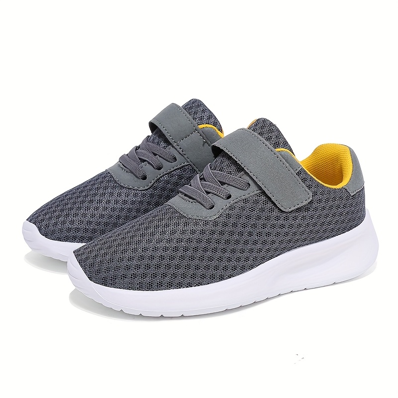 Image of Boys' Casual Sneakers, Lightweight And Breathable Mesh, Dark Gray