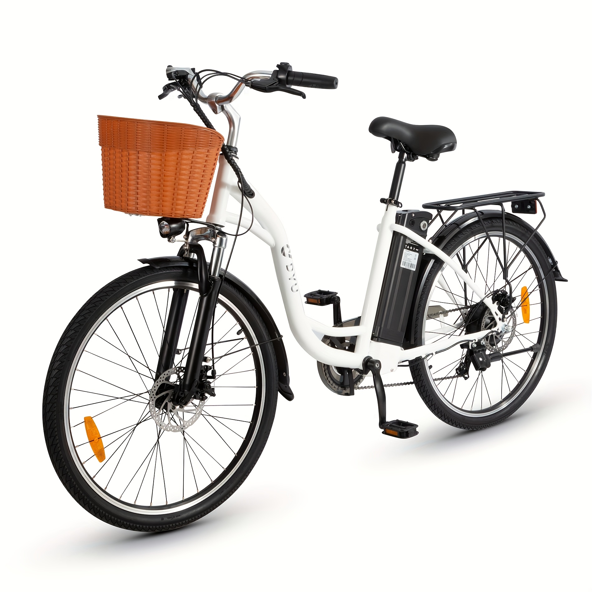 DYU 26" Elektrische Stadsfiets voor Vrije Tijd, Sportfiets voor Volwassenen, 250W 36V 12.5AH, Trapbekrachtiging, 6 Versnellingen, Cruiser Stads E-Bike
