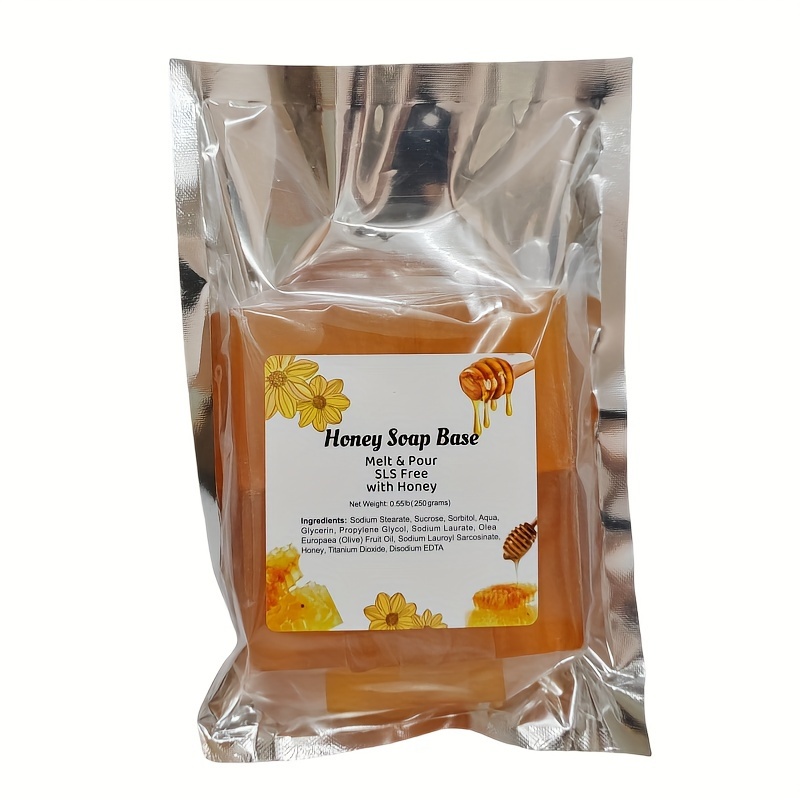 

250g Honey Melt And Pour Soap Base, Diy Handmade Soap, Moisturizing Premium Glycerin Soap Base For Soap Making, Use With Soap Making Supplies