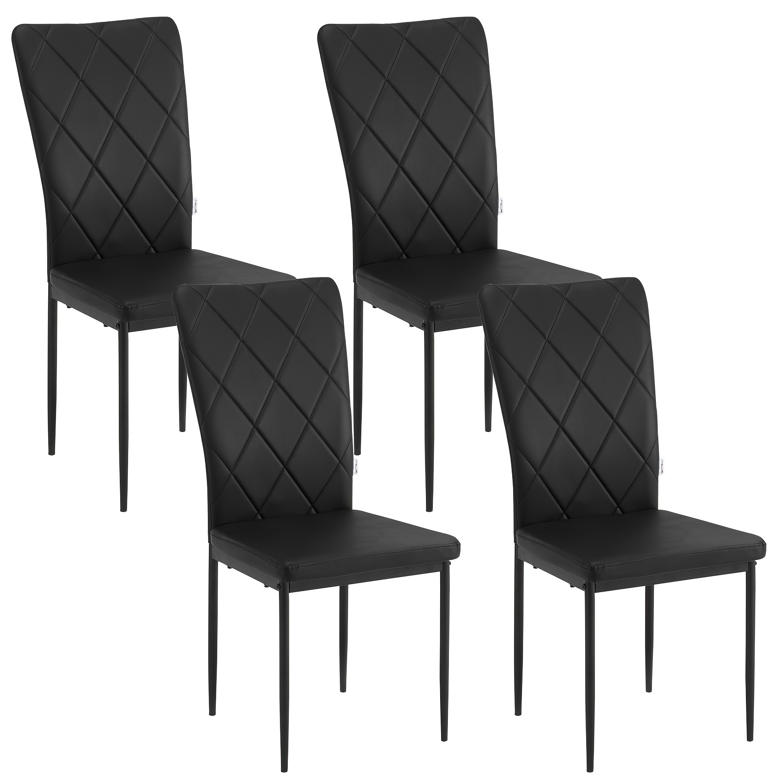 4pcs Dining Room Chair Leather Kitchen Chair With High Back Upholstered Chair Metal Feet Suitable For Dining Room Table Room Office