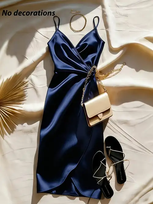 Navy Day Fancy Navy Dress Dress, Satin Cami Bodycon Dress, Elegant Party, Suitable For Outing, Gathering, Socializing, Vacation, Home, New Year Outfit, Valentine'S Day Outfit, Women'S Clothing Navy Day Fancy Navy Dress Dress, Satin Cami Bodycon Dress, Elegant Party, Suitable For Outing, Gathering, Socializing, Vacation, Home, New Year Outfit, Valentine'S Day Outfit, Women'S Clothing