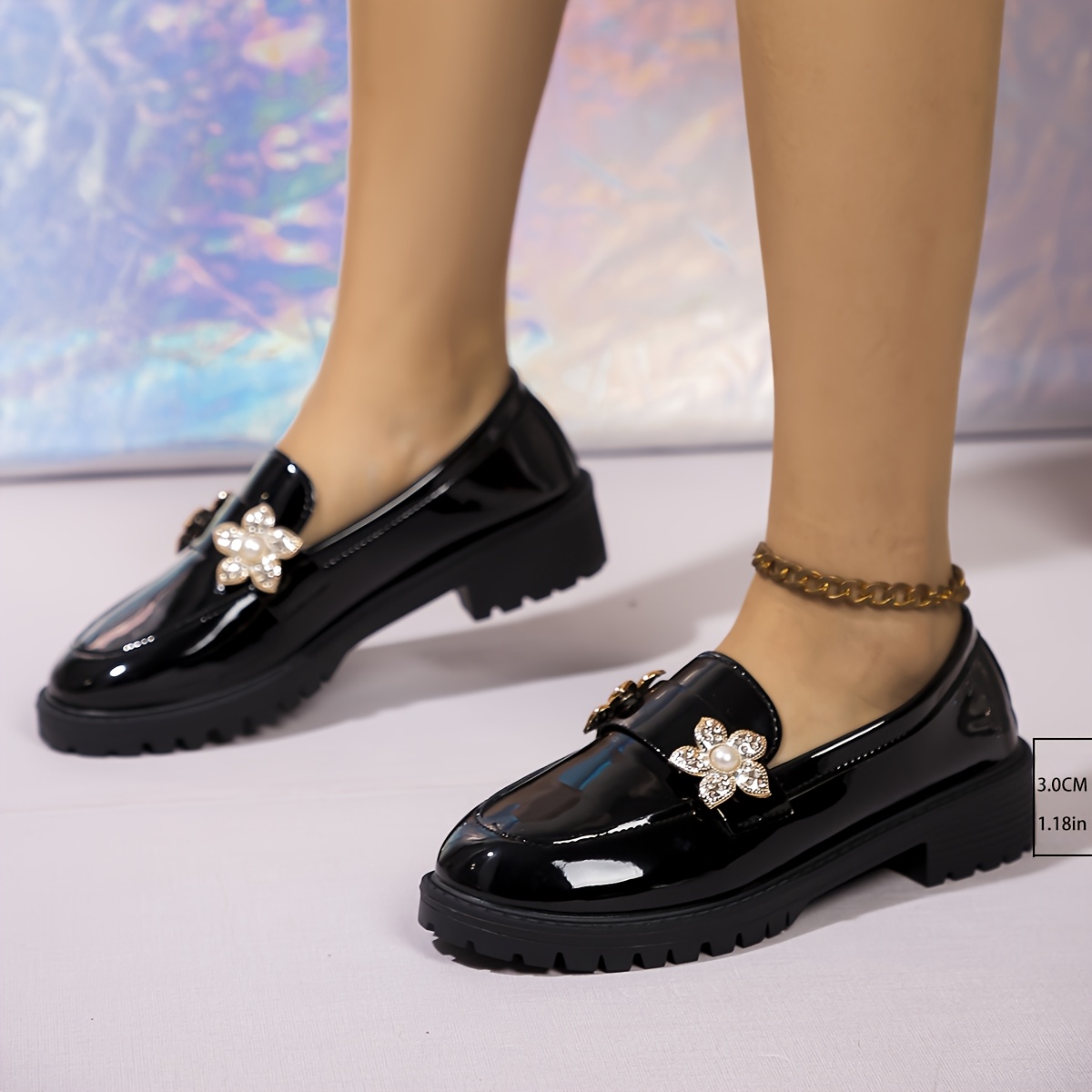 Mocasines de Moda para Mujer con Decoración de Flor de Perla, Zapatos  Cómodos y para para Uso Exterior, Zapatos I