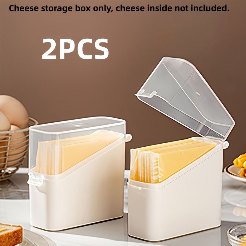 TEMU 2-pack Storage Box, Holds 15 , Refrigerator Door Cheese Storage Container, Suitable For Butter, Cheese, , And Other Small Items, Kitchen And