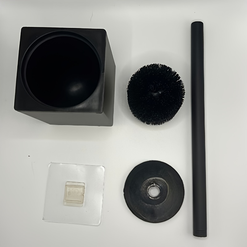 E-shop Elegante schwarze quadratische Toilettenbürste mit Wandhalterung - Langlebig, Dual-Use für Boden- & Wandmontage, inklusive Griff - für moderne