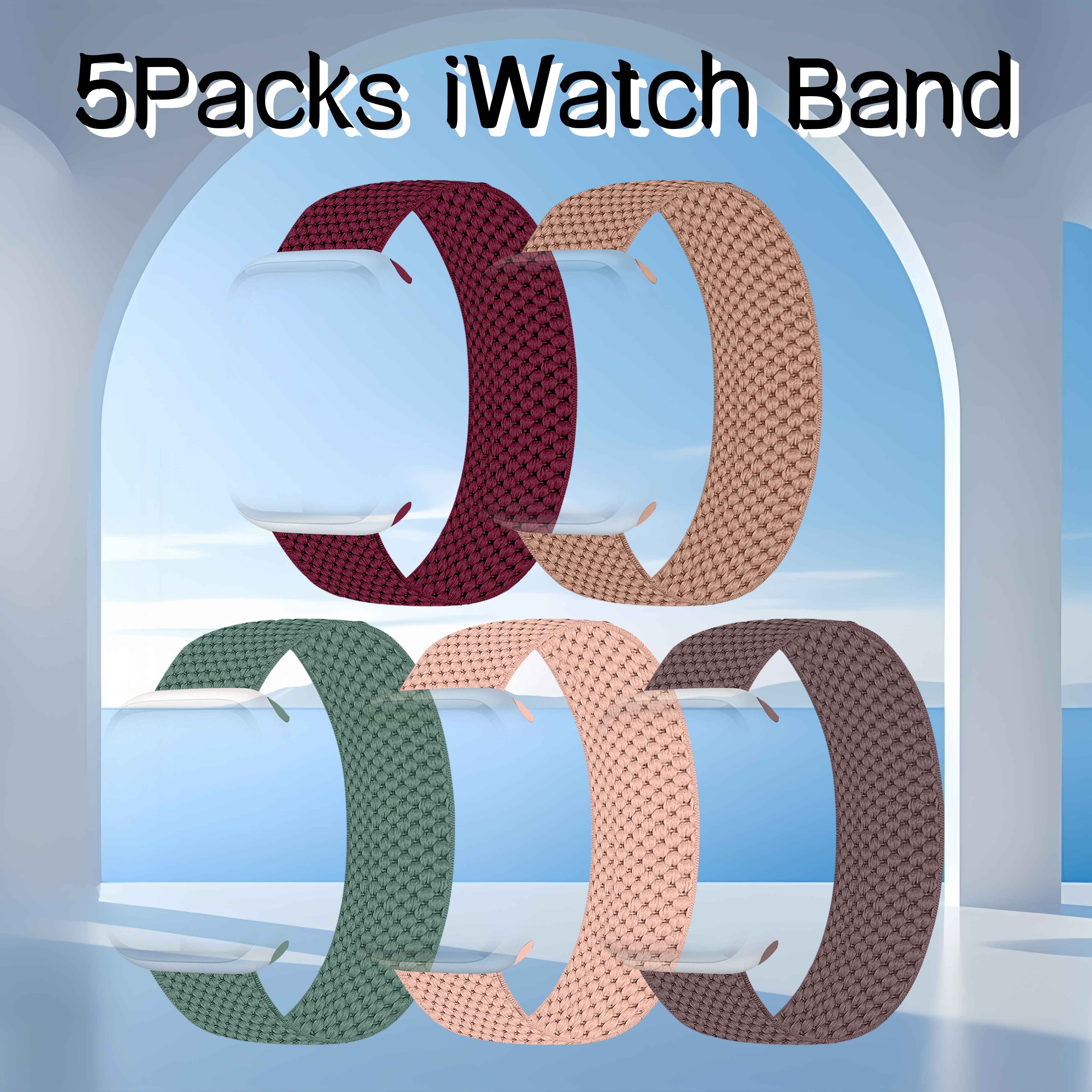 

5 Pack Nylon Solo Loop Bands Compatible With Iwatch Bands 38mm 40mm 41mm 42mm 44mm 45mm 49mm, Stretchy Textile Sport Wristband Strap For Iwatch Series Ultra 2/ultra/9/8/7/6/se/5/4/3/2/1