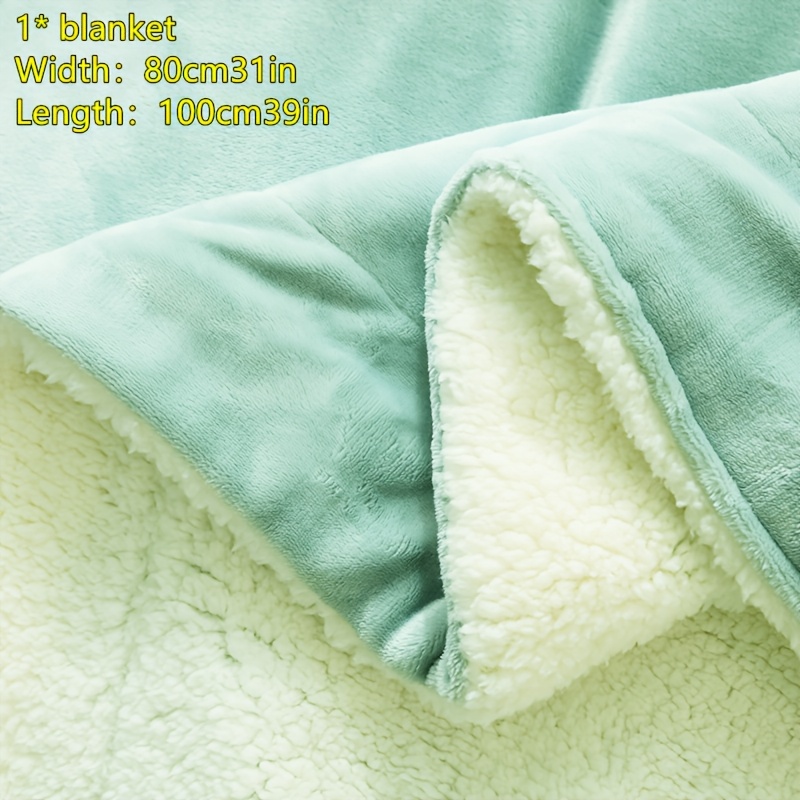 

1pc, Green Milk Velvet Blanket, 100% Polyester, 180-200gsm, All , , Contemporary Style, Woven, Washed , No Printing, For Winter , Small Size Cozy Throw