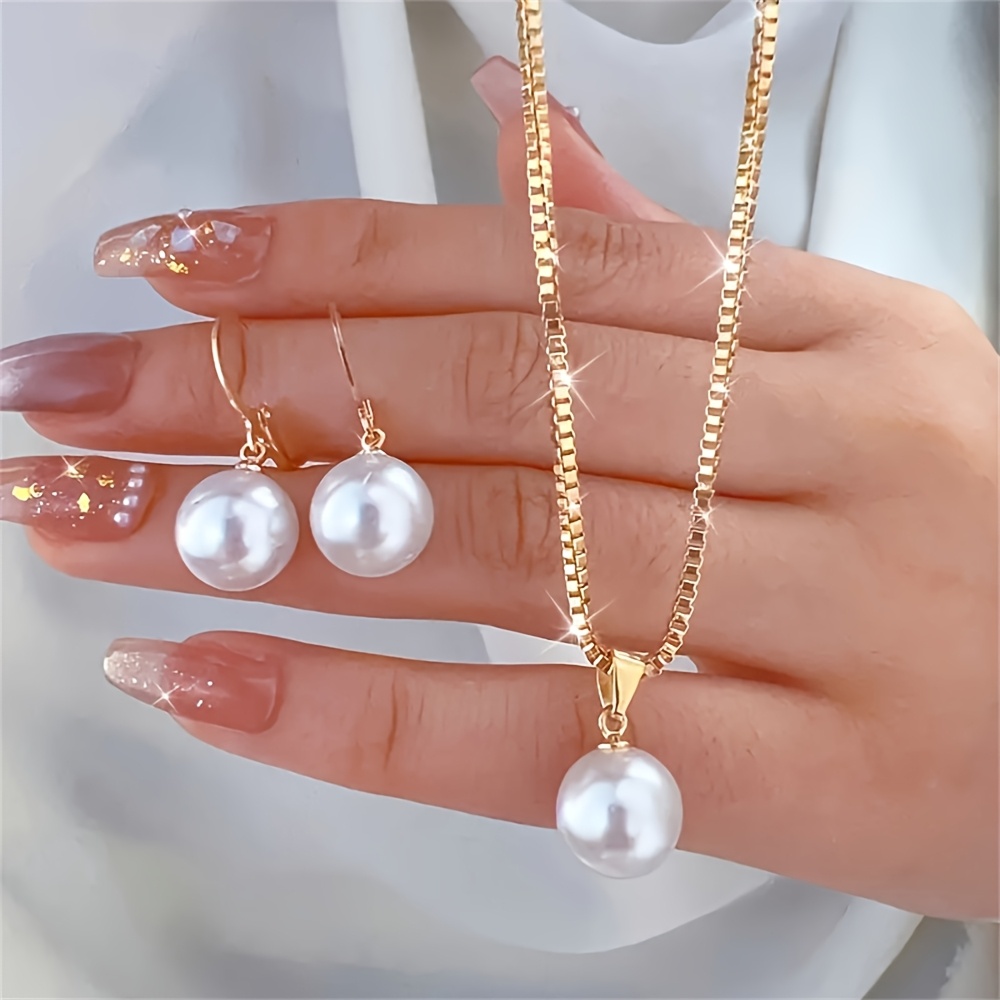 TEMU [2pcs Fashion Necklace And Earrings Set] A Simple And Innovative New Necklace And Earrings Set, A Party Keepsake Gift Suitable For , A Versatile